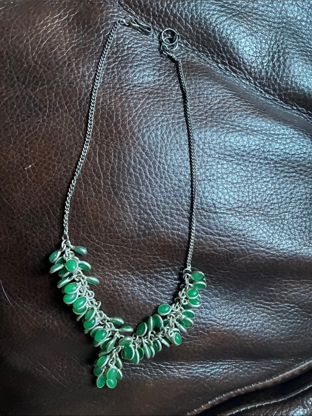 Green Cluster Statement Necklace - Unbranded